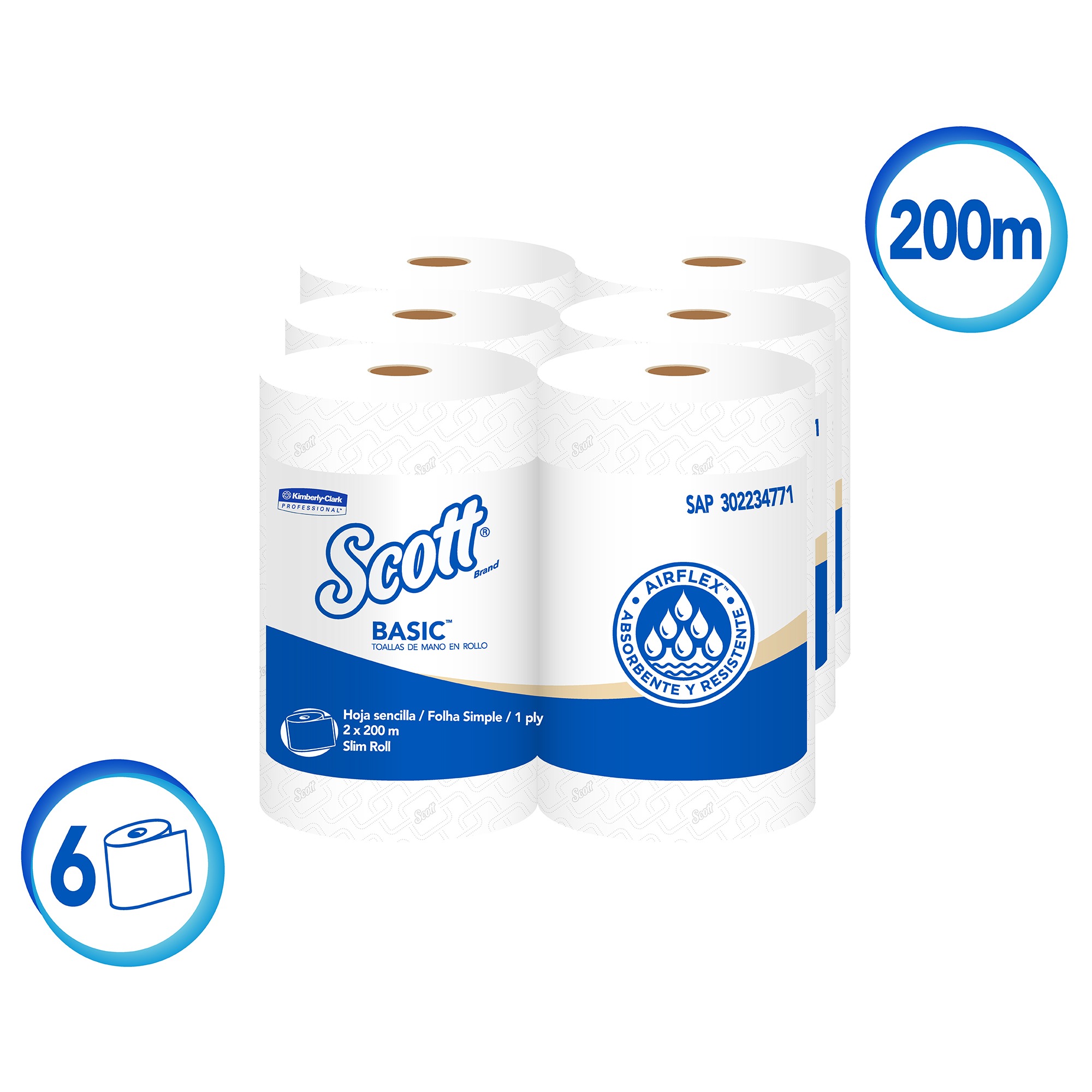 TOALLA KC #30224771 SCOTT AIRFLEX PAQ/2 200MTS
