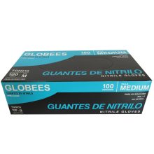 GUANTE NITRILO GLOBEES AZUL LIBRE POLVO TALLA M CAJA DE100
