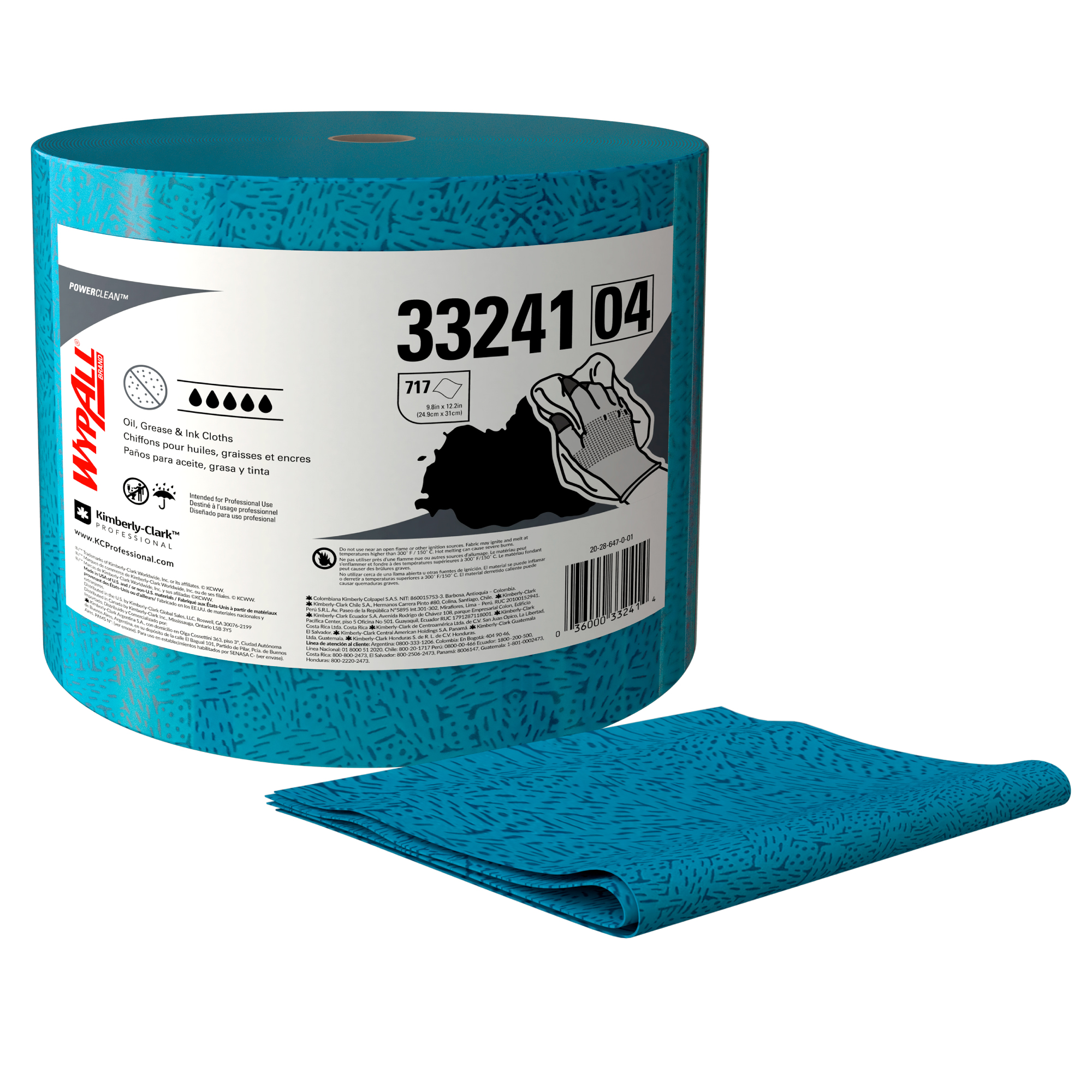 PAÑOS INDUSTRIALES WYPALL ROLLO JUMBO GRASAS Y ACEITES 7X17P 30246189
