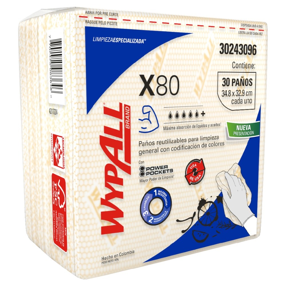 PAÑO WYPALL X-80 AMARILLO 30243096