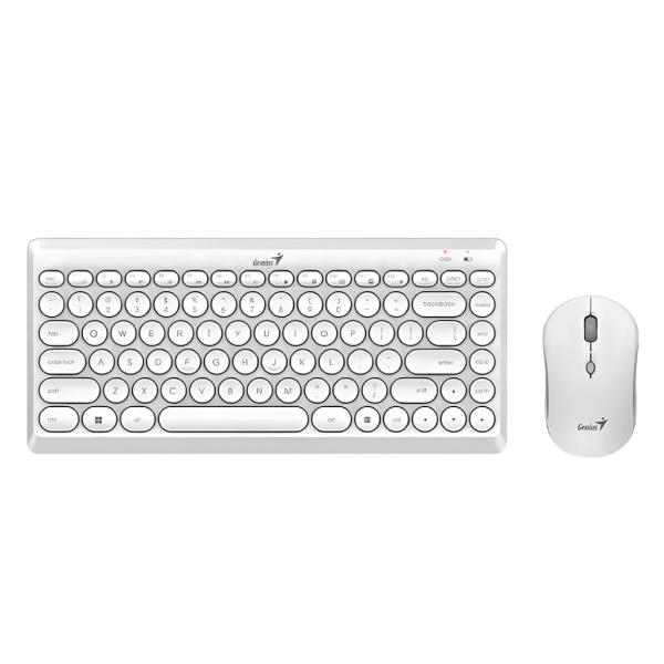 TECLADO Y MOUSE GENIUS LUXEMATE Q8000 INALÁMBRICO 2.4 GHZ ESPAÑOL 31340013410 BLANCO