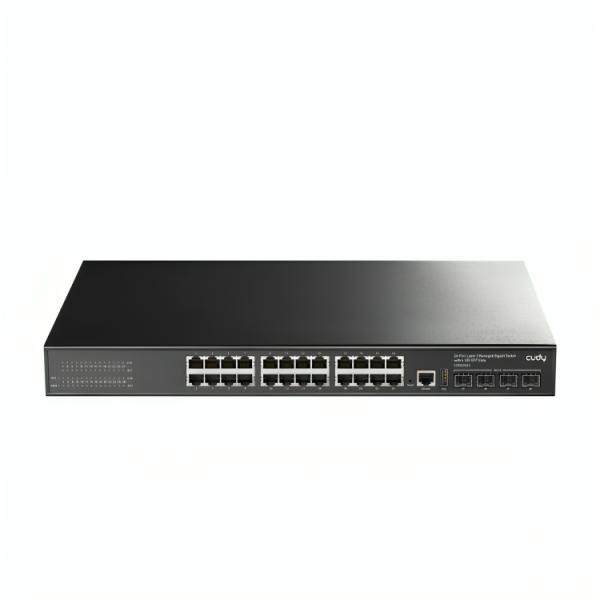 SWITCH CUDY GS5024S4 PUERTOS 24 × GBE/4 × SFP+ DE 10 G ADMINISTRABLE L3